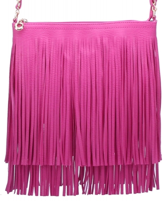 Western Fringe Cross Body Bag E031 FUCHSIA